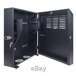 5U Vertical Wall Mount Rack Enclosure Cabinet Low Profile 20 Switch Depth Black