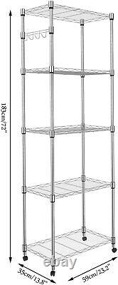 5/6 Tier Metal Storage Rack Shelving Unit Wire Shelf Kitchen/Office Heavy Duty