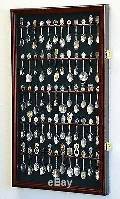 60 Spoon Display Case Cabinet Wall Mount Rack Holder 98% UV Protection Lockable