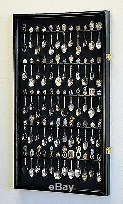 60 Spoon Display Case Cabinet Wall Mount Rack Holder 98% UV Protection Lockable