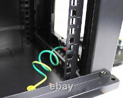 6U 450mm 19 Black Network Cabinet Data Comms Wall Rack, Patch Panel Switch LAN