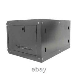 6U 450mm 19 Black Network Data Centre Cabinet Wall Mounted Mountable Rack PDU