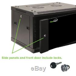 6U Wall Mount Network Server 19 Inch IT Cabinet Rack Enclosure Glass Door Lock