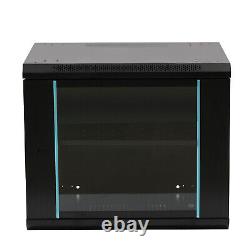 9U 600450500mm Black Wall Mounted Server Data Cabinet Rack for Home Networking
