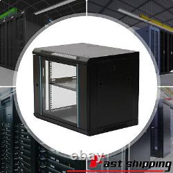 9U Server Cabinet Enclosure Rack Wall Mounted Server Data Cabinet 600450500mm