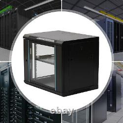 9U Server Cabinet Enclosure Rack Wall Mounted Server Data Cabinet 600450500mm