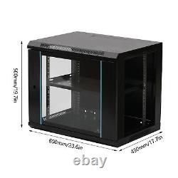 9U Server Cabinet Enclosure Rack Wall Mounted Server Data Cabinet 600450500mm