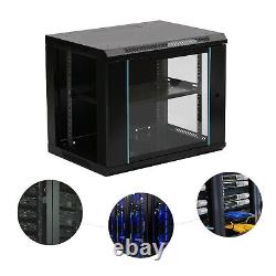 9U Server Cabinet Enclosure Rack Wall Mounted Server Data Cabinet 600450500mm