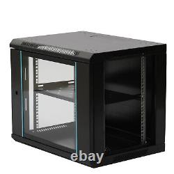 9U Server Cabinet Enclosure Rack Wall Mounted Server Data Cabinet 600450500mm