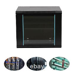 9U Server Cabinet Enclosure Rack Wall Mounted Server Data Cabinet 600450500mm