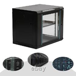 9U Server Cabinet Enclosure Rack Wall Mounted Server Data Cabinet 600450500mm