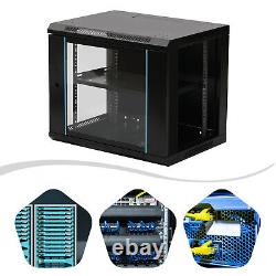 9U Server Cabinet Enclosure Rack Wall Mounted Server Data Cabinet 600450500mm