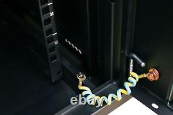 9U Server Rack Data Network Cabinet Double Door 19 inch 600 x 550mm Black