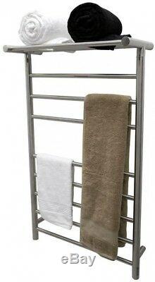 ANZZI Electric Towel Warmer Rack 120-Volts 8-Bar Stainless Steel Brushed Nickel