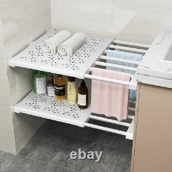 Adjustable Shelf Wardrobe Kitchen Organiser Cupboard Extendable Rack Storage