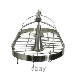 All The Rages PR1000-BSN Elegant Designs 2 Light Kitchen Pot Rack with Downli