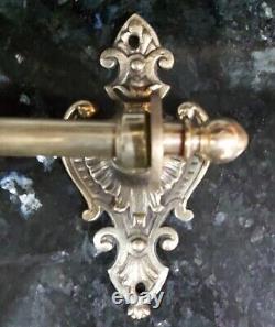 Angel brass towel rail Pan rack old vintage Kitchen French 61cm French c1910 OOH