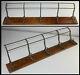 Antique 5 Hook Cast Iron &Wood Wall Mount Hat Coat Rack RR Home Cabin Office OLD