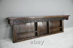 Antique Carved Oak Wall Mount Shelves Plate Rack Dresser Top