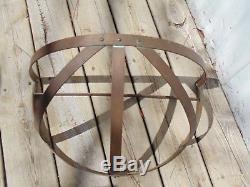 Antique Copper Pot and Pan Wall Mounted Rack Old Farmhouse Item