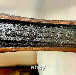 Antique JW Fiske Cast Iron Wood Wall Mounted Horse Saddle Rack