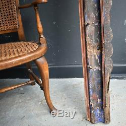 Antique Long Wooden Coat Rack Hooks Ornate Vintage Wall Mounted original