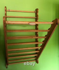Antique Pine Wall Mounted ladder-style drying rack for clothes & laundry