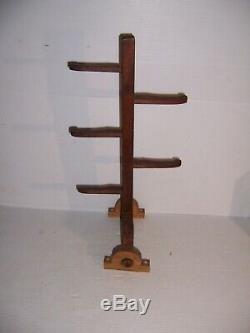 Antique Primitive Wall Mount Swivel Wooden Peg Herb Drying Rack
