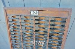 Antique Railroad Clocking In Time Card holder rack Wall mounted Wooden Oak Metal