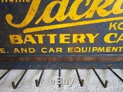Antique Vtg Original Packard Car Equipment Battery Cable Rack Display Wall Mount