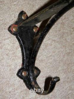 Antique Wall Mounted Cast Iron Saddle Rack With Bridle Hook