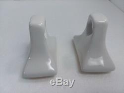 Arctic White Ceramic Towel Bar Rack Rod Holders Mid Century Modern Color 0190