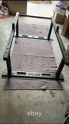 Atlas Wall Mounted Folding Half Rack NEW + J hooks and Safety Arms Squats Bench