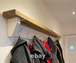 BESPOKE Solid Pine 6FT Coat Hook Rack with Shelf ANY SIZE ANY COLOUR