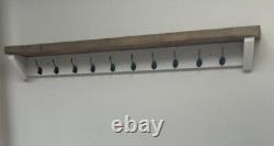 BESPOKE Solid Pine 6FT Coat Hook Rack with Shelf ANY SIZE ANY COLOUR