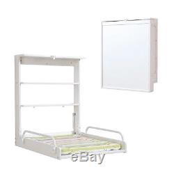 Baby Nappy Changing Unit Wall Mount Fold Down Table Changer Nursery Bedroom Rack