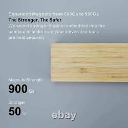 Bamboo 38cm Magnetic Knife Holder Utensil Rack Storage Strip Kitchen Knives Bar
