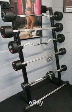Barbells and wall mounted rack up to 35KG in weight