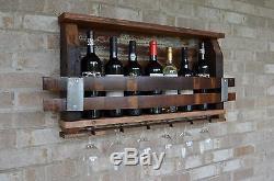 Barn wood Wine Stave Rustic wine rack Tin backing
