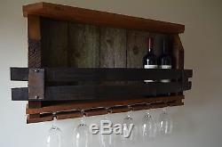 Barn wood Wine rack with Whiskey staves