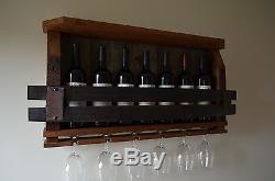 Barn wood Wine rack with Whiskey staves