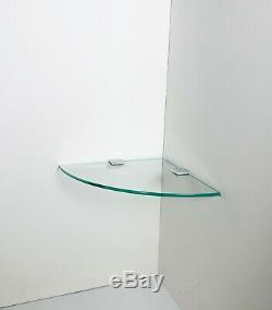 Bathroom Bath Shower Corner Glass Shelf Caddy Rack Organizer Holder Tier