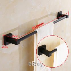 Bathroom Bath Wall Mounted Towel Rail Holder Shelf Storage Rack Stainless Steel
