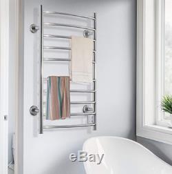 Bathroom Electric Heated Towel Rack Warmer 10-Bar Stainless Steel Wall Mounted