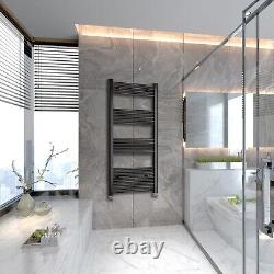Bathroom Straight Chrome Black Heated Towel Rail Radiator High Output Heating