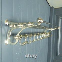 Beautiful Vintage Style Chrome Luggage Coat Hat Rack Wall Mounted Hall Stand Hoo