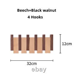 Beech and Walnut Coat Rack Wall Mounted Sticks Clothes Rack Doorway Cloak Rack