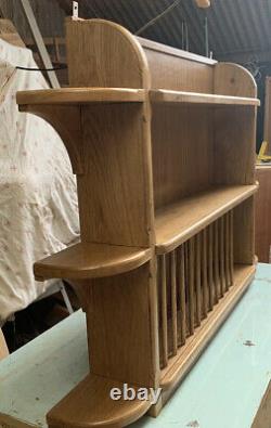 Bespoke Solid Welsh Oak Wall Unit With Plate Rack And Shelving