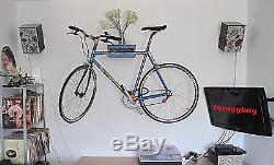 Bike Hang Hanger Wood Wooden Lift Wall Mount Bike Rack Handmade Blue Wish One Of