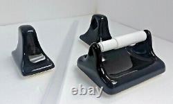 Black Bathroom Ceramic Towel Rack Bar Rod Holders TP Toilet Paper Holder Vintage